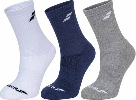 Chaussettes Babolat 3 Pairs Pack White/Estate Blue/Grey 39-42 Chaussettes - 1