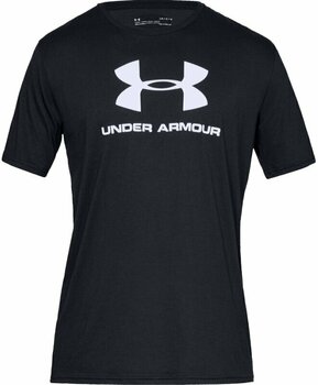 Fitness tričko Under Armour Men's UA Sportstyle Logo Short Sleeve Black/White M Fitness tričko - 1