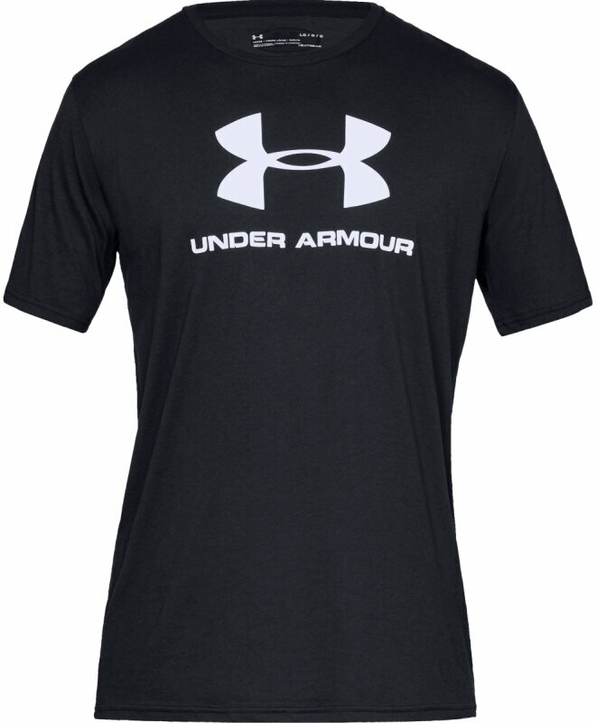 Fitness póló Under Armour Men's UA Sportstyle Logo Short Sleeve Black/White 2XL Fitness póló