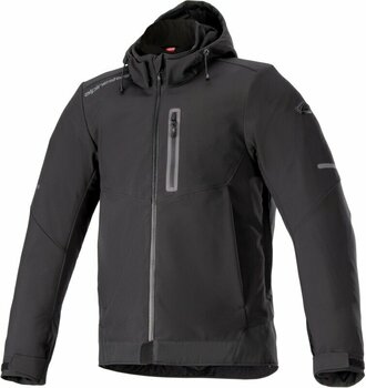 Textile Jacket Alpinestars Neo Waterproof Hoodie Black/Black L Textile Jacket - 1