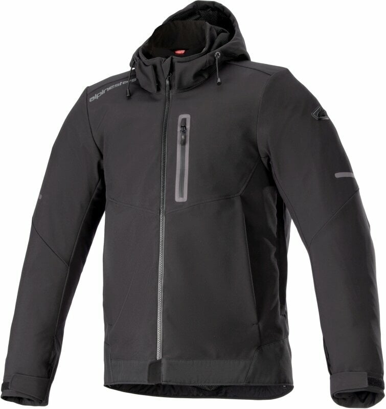 Casaco têxtil Alpinestars Neo Waterproof Hoodie Black/Black XL Casaco têxtil