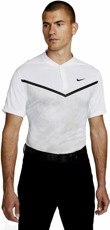 Polo Shirt Nike Dri-Fit Tiger Woods Advantage Blade Mens Polo Shirt White/Black XL