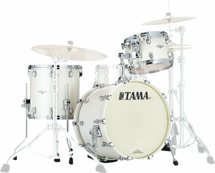 Set akustičnih bubnjeva Tama Starclassic Maple Jazz Satin Pearl White Chrome Hardware - 1