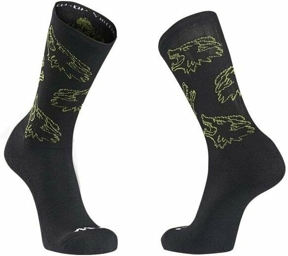 Чорапи за колоездене Northwave Core Sock Black/Forest Green S Чорапи за колоездене