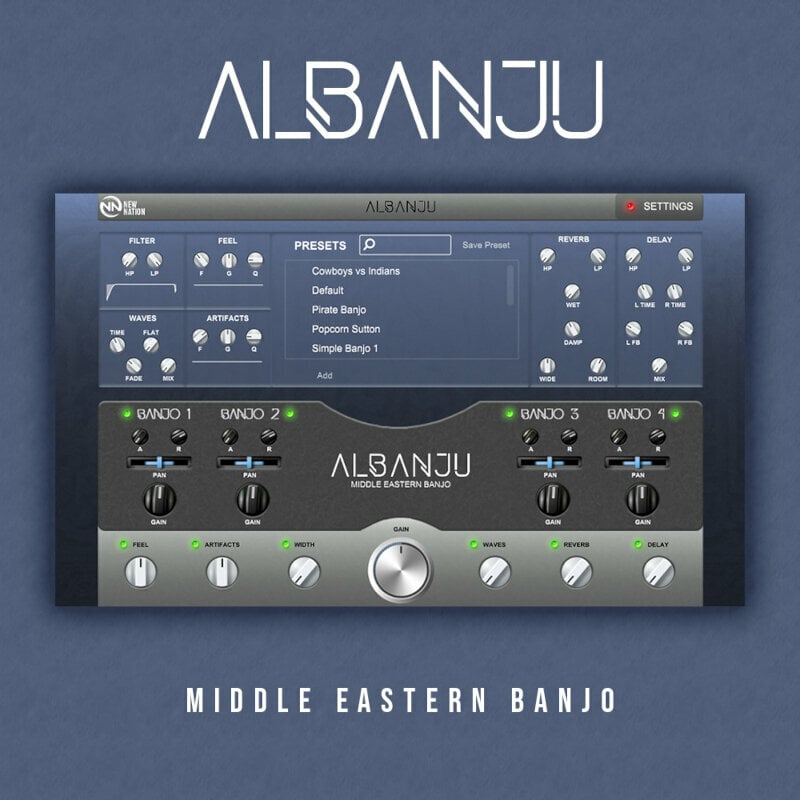 Logiciel de studio Instruments virtuels New Nation Albanju - Middle Eastern Banjo (Produit numérique)