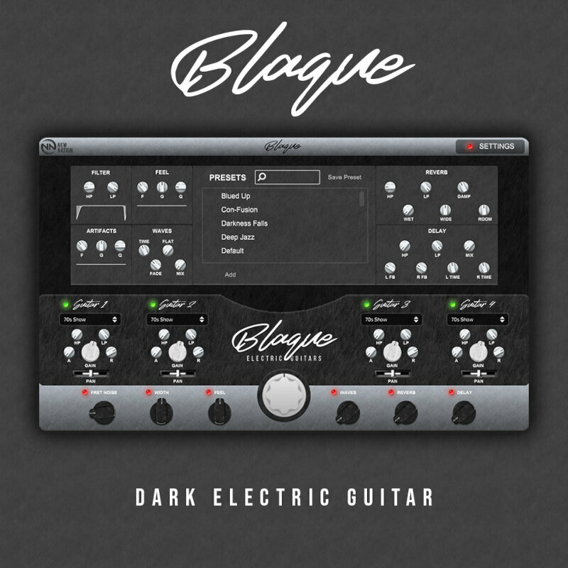 Logiciel de studio Instruments virtuels New Nation Blaque - Dark Electric Guitar (Produit numérique)