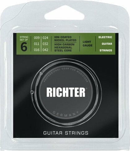 Strenge til E-guitar Richter Ion Coated Electric Guitar Strings - 009-042