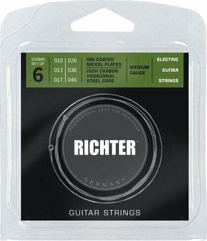 Struny pro elektrickou kytaru Richter Ion Coated Electric Guitar Strings - 010-046
