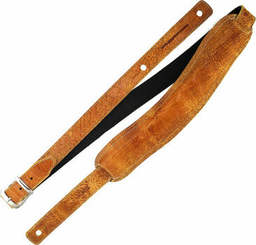 Leather guitar strap Richter Slim Deluxe Leather guitar strap Worn Tan - 1