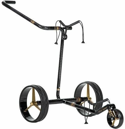 Trolley manuale golf Jucad Carbon 3-Wheel Black/Gold Trolley manuale golf