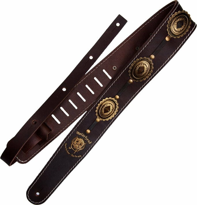 Tracolla Pelle Richter Motörhead Concho Strap Tracolla Pelle Brown/ Old Gold