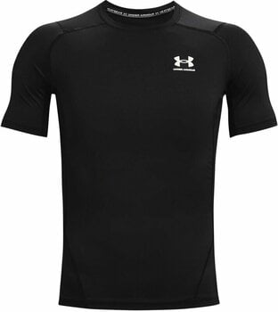 Fitness shirt Under Armour Men's HeatGear Armour Short Sleeve Black/White S Fitness shirt - 1
