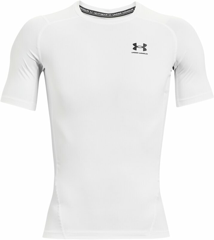 Fitness shirt Under Armour Men's HeatGear Armour Short Sleeve White/Black L Fitness shirt