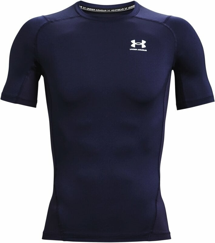 T-shirt de fitness Under Armour Men's HeatGear Armour Short Sleeve Midnight Navy/White L T-shirt de fitness