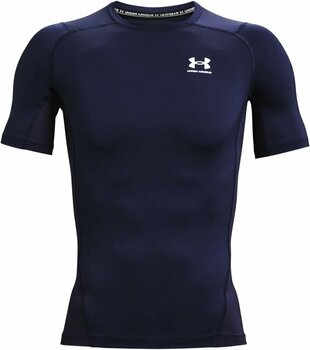 Fitness T-Shirt Under Armour Men's HeatGear Armour Short Sleeve Midnight Navy/White L Fitness T-Shirt - 1