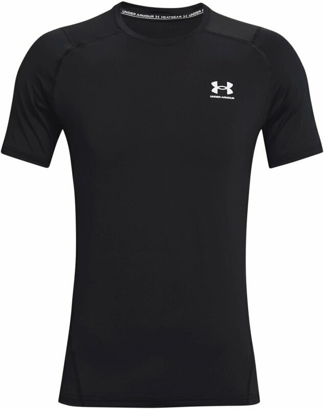 Тениска с къс ръкав за бягане Under Armour Men's HeatGear Armour Fitted Short Sleeve Black/White M Тениска с къс ръкав за бягане