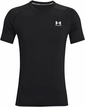Koszulka do biegania z krótkim rękawem Under Armour Men's HeatGear Armour Fitted Short Sleeve Black/White M Koszulka do biegania z krótkim rękawem - 1