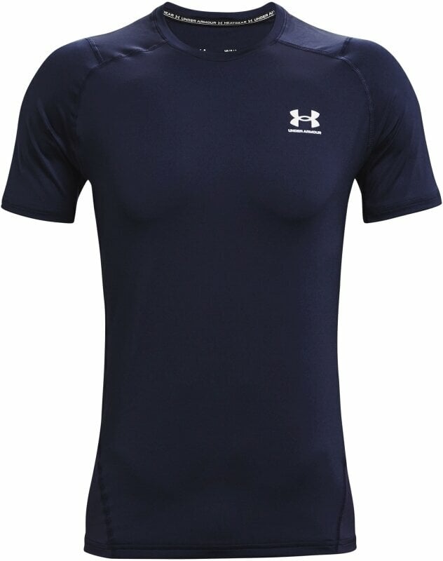 Bežecké tričko s krátkym rukávom Under Armour Men's HeatGear Armour Fitted Short Sleeve Navy/White L Bežecké tričko s krátkym rukávom
