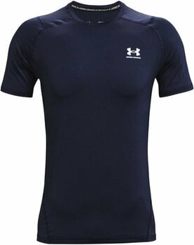 Тениска с къс ръкав за бягане Under Armour Men's HeatGear Armour Fitted Short Sleeve Navy/White L Тениска с къс ръкав за бягане - 1