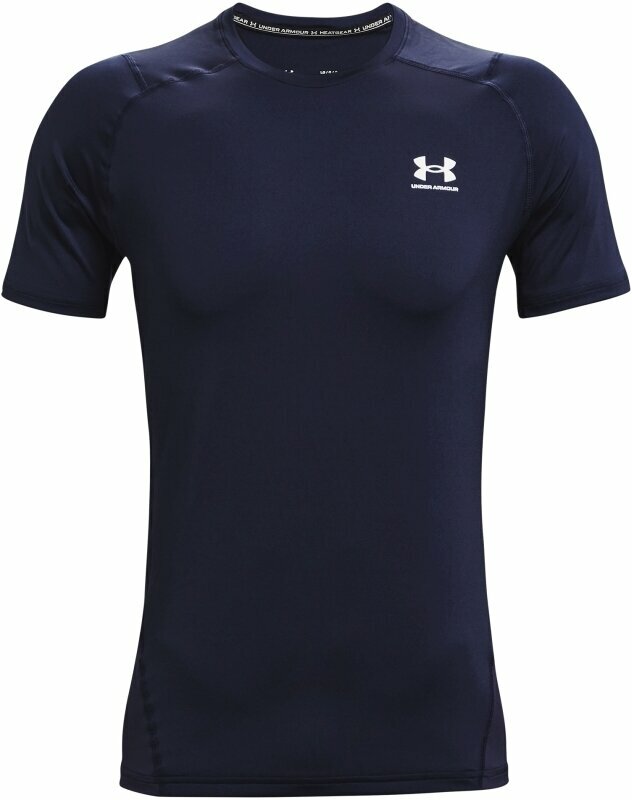 Under Armour Men's HeatGear Armour Fitted Short Sleeve Navy/White XL Bežecké tričko s krátkym rukávom