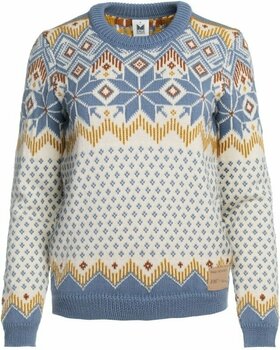 T-shirt de ski / Capuche Dale of Norway Vilja Womens Knit Sweater Off White/Blue Shadow/Mustard XS Pull-over - 1