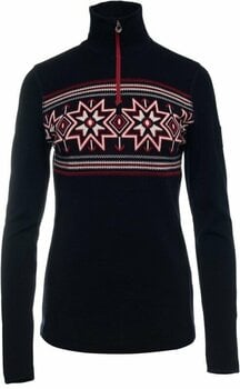 Ski-trui en T-shirt Dale of Norway Olympia Basic Womens Sweater Navy/Rasperry/Off White S Trui - 1