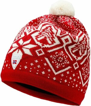 Ski Beanie Dale of Norway Winterland Unisex Merino Wool Hat Raspberry/Off White/Red Rose UNI Ski Beanie - 1