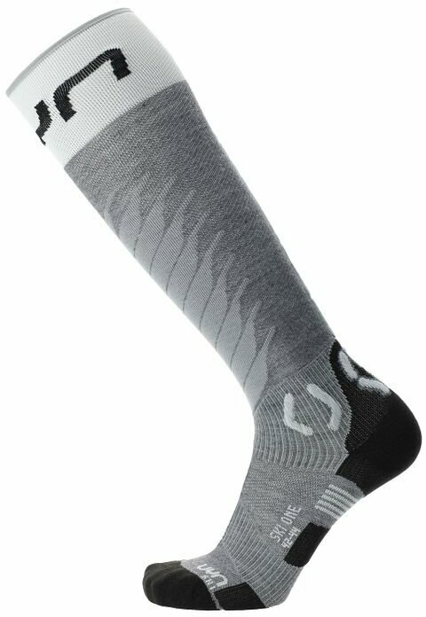 Skidstrumpor UYN Lady Ski One Merino Socks Grey Melange/White 41-42 Skidstrumpor