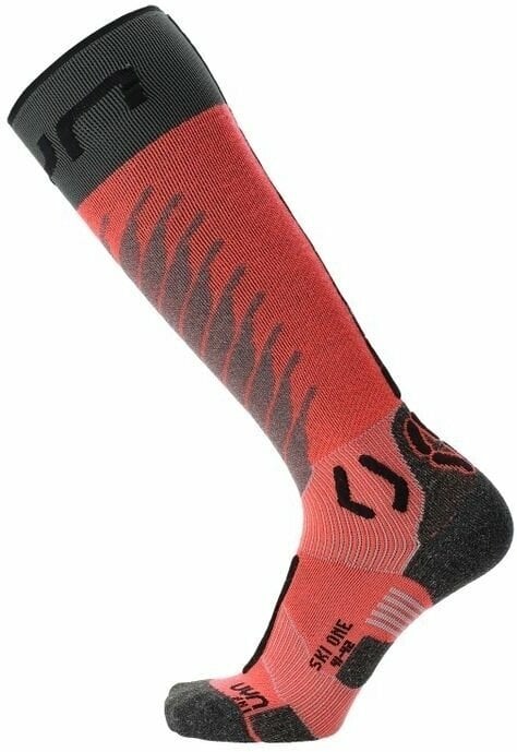 Chaussettes de ski UYN Lady Ski One Merino Socks Pink/Black 35-36 Chaussettes de ski
