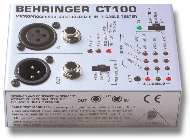 Testador de cabos Behringer CT100 Testador de cabos