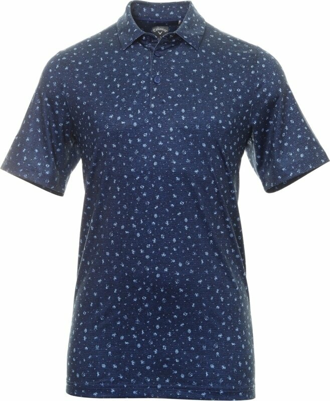 Облекло > Ризи за поло Callaway Mens Zodiac Novelty Print Polo Mazarine Blue XL
