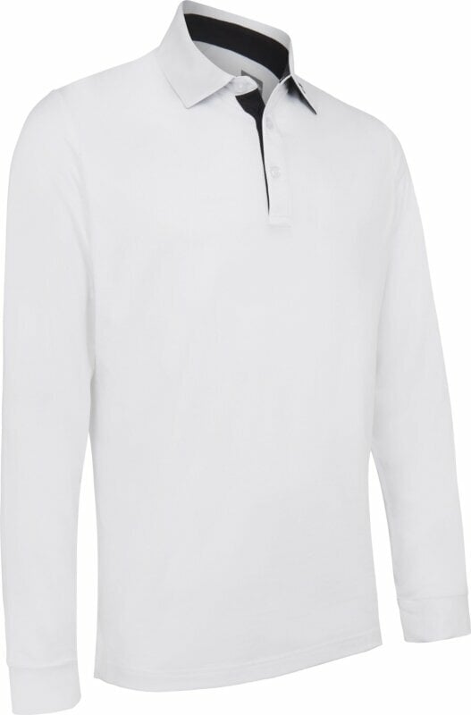 Callaway Mens Long Sleeve Performance Polo Alb luminos M