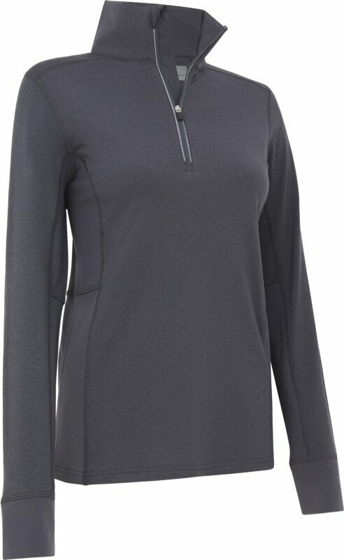 Callaway Womens Space Dye Heather Aquapel Thermal 1/4 Zip Ebony Heather S