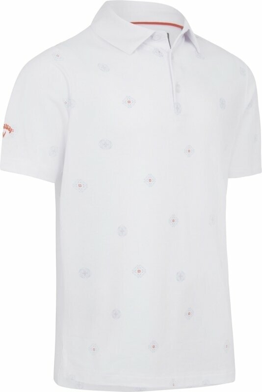 Облекло > Ризи за поло Callaway Mens Classic Foulard Print Polo Bright White L