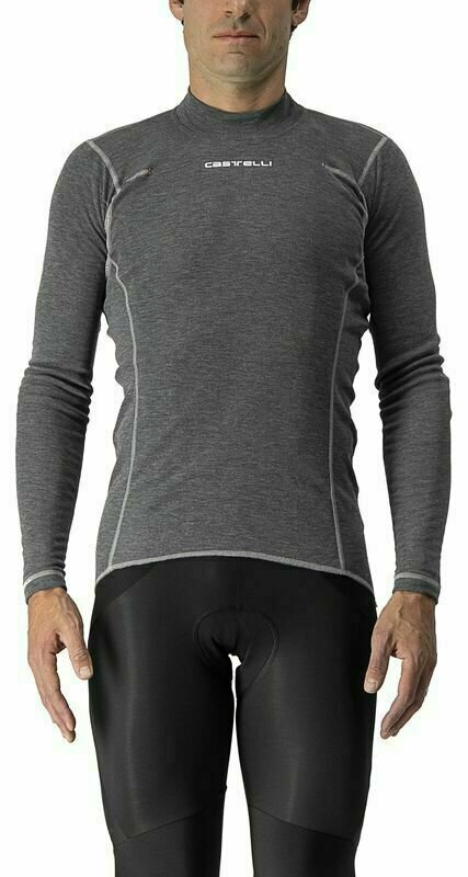 Cykeltrøje Castelli Flanders Warm Long Sleeve Funktionelt undertøj Gray XS