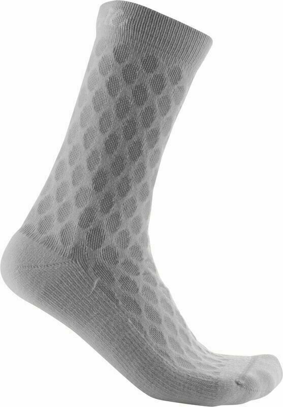 Чорапи за колоездене Castelli Sfida 13 Sock Silver Gray/White S/M Чорапи за колоездене
