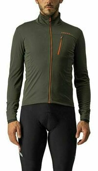 Cycling Jacket, Vest Castelli Go Jacket Military Green/Fiery Red M Jacket - 1