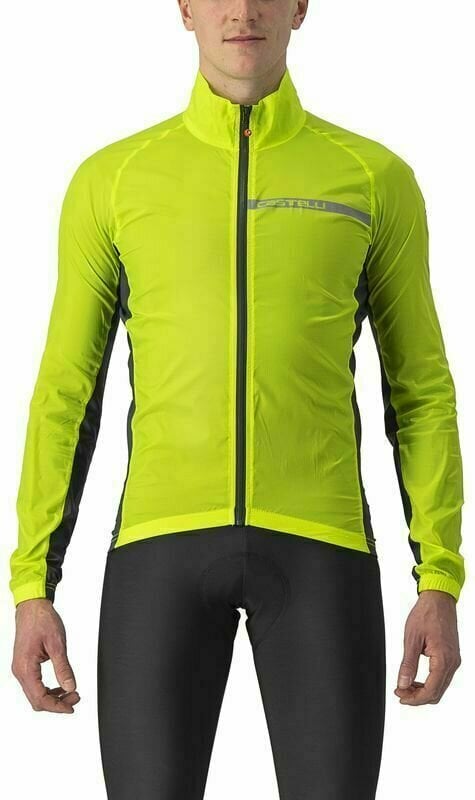 Fahrrad Jacke, Weste Castelli Squadra Stretch Jacket Electric Lime/Dark Gray S Jacke