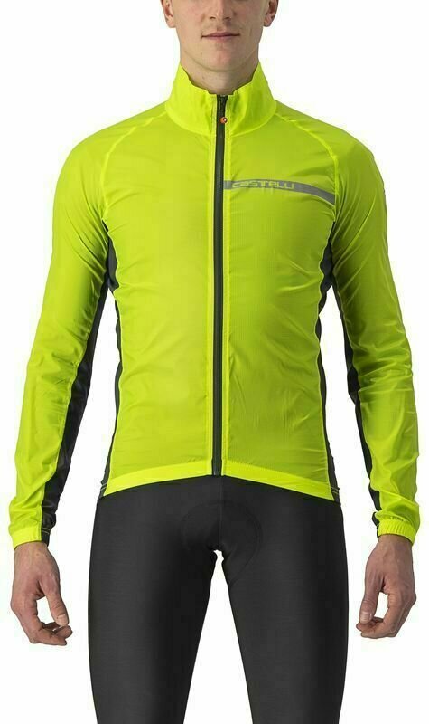 Casaco de ciclismo, colete Castelli Squadra Stretch Jacket Electric Lime/Dark Gray M Casaco