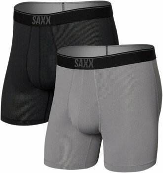 Fitness Underwear SAXX Quest 2-Pack Boxer Brief Black/Dark Charcoal II M Fitness Underwear - 1