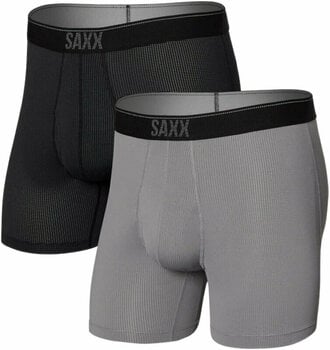 Fitness Underwear SAXX Quest 2-Pack Boxer Brief Black/Dark Charcoal II S Fitness Underwear - 1