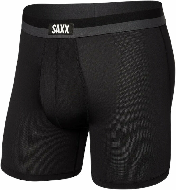 Fitnessondergoed SAXX Sport Mesh Boxer Brief Black L Fitnessondergoed