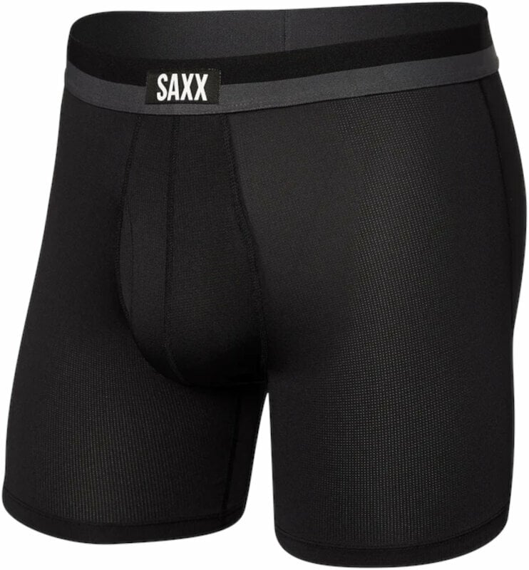 Fitnessondergoed SAXX Sport Mesh Boxer Brief Black M Fitnessondergoed