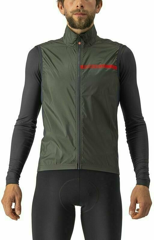 Biciklistička jakna, prsluk Castelli Squadra Stretch Vest Military Green/Dark Gray S Prsluk