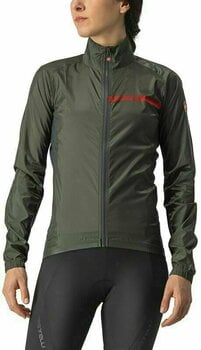 Cycling Jacket, Vest Castelli Squadra Stretch W Jacket Military Green/Dark Gray XL Jacket - 1