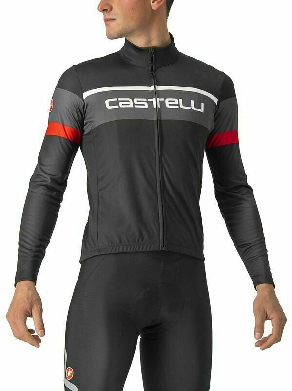 Облекло Castelli Passista Jersey Light Black/Dark Gray-Red L