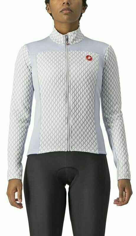 Cycling Jacket, Vest Castelli Sfida 2 Jersey FZ Silver Gray/White M Jersey