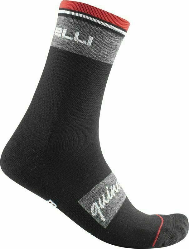 Cyklo ponožky Castelli Quindici Soft Merino Sock Black 2XL Cyklo ponožky