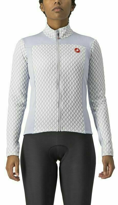 Kerékpár kabát, mellény Castelli Sfida 2 Jersey FZ Silver Gray/White L Dzsörzi