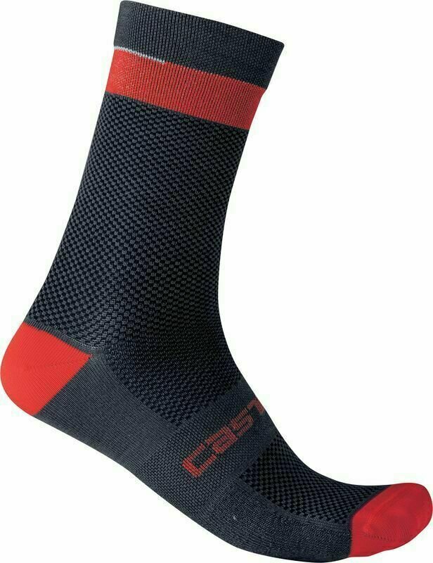 Cycling Socks Castelli Alpha 18 Sock Savile Blue/Red L/XL Cycling Socks